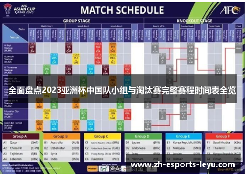 全面盘点2023亚洲杯中国队小组与淘汰赛完整赛程时间表全览